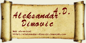 Aleksandar Dimović vizit kartica